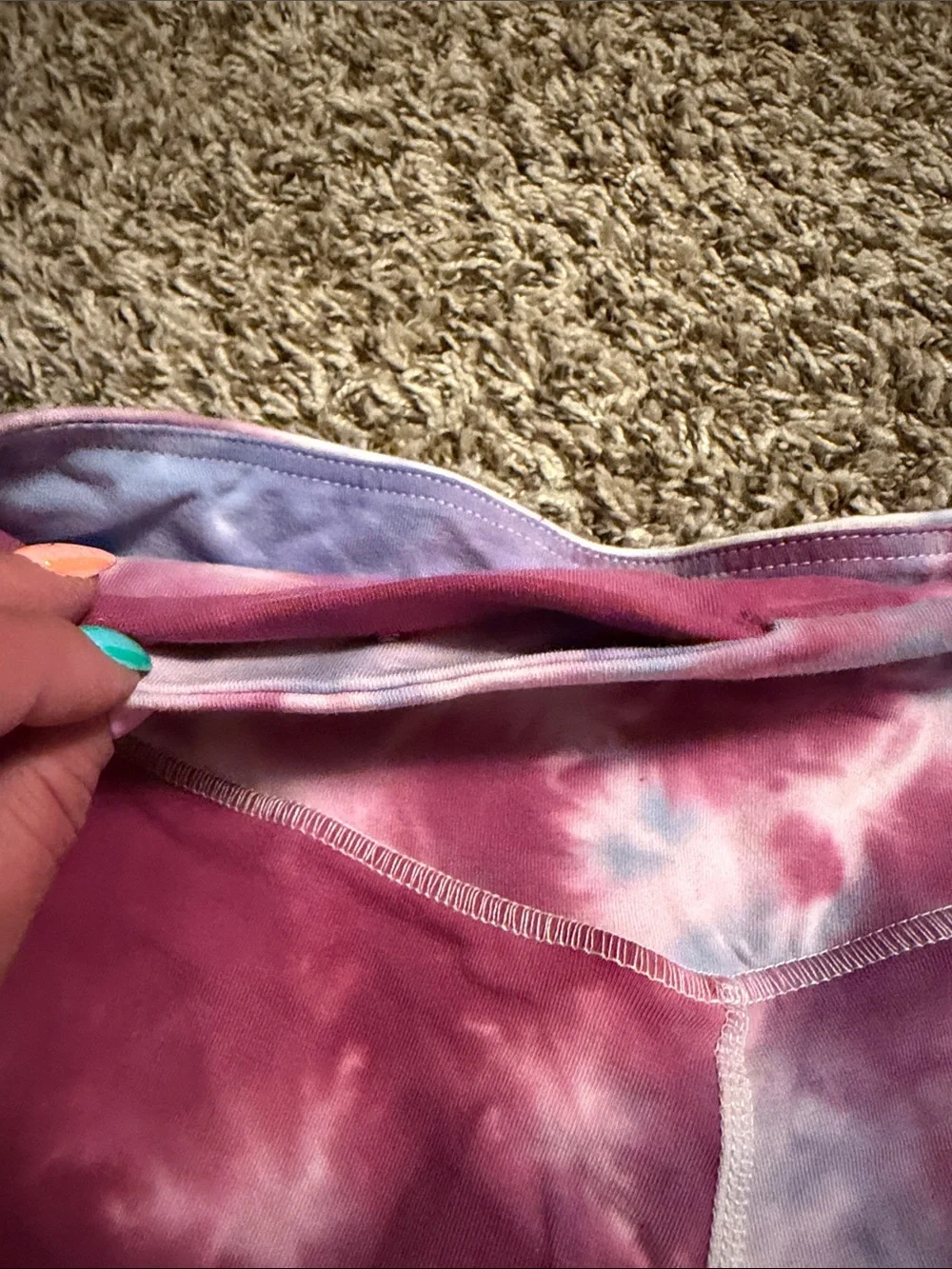 Marika Pink & Light Blue Tie-Dye Bike Shorts